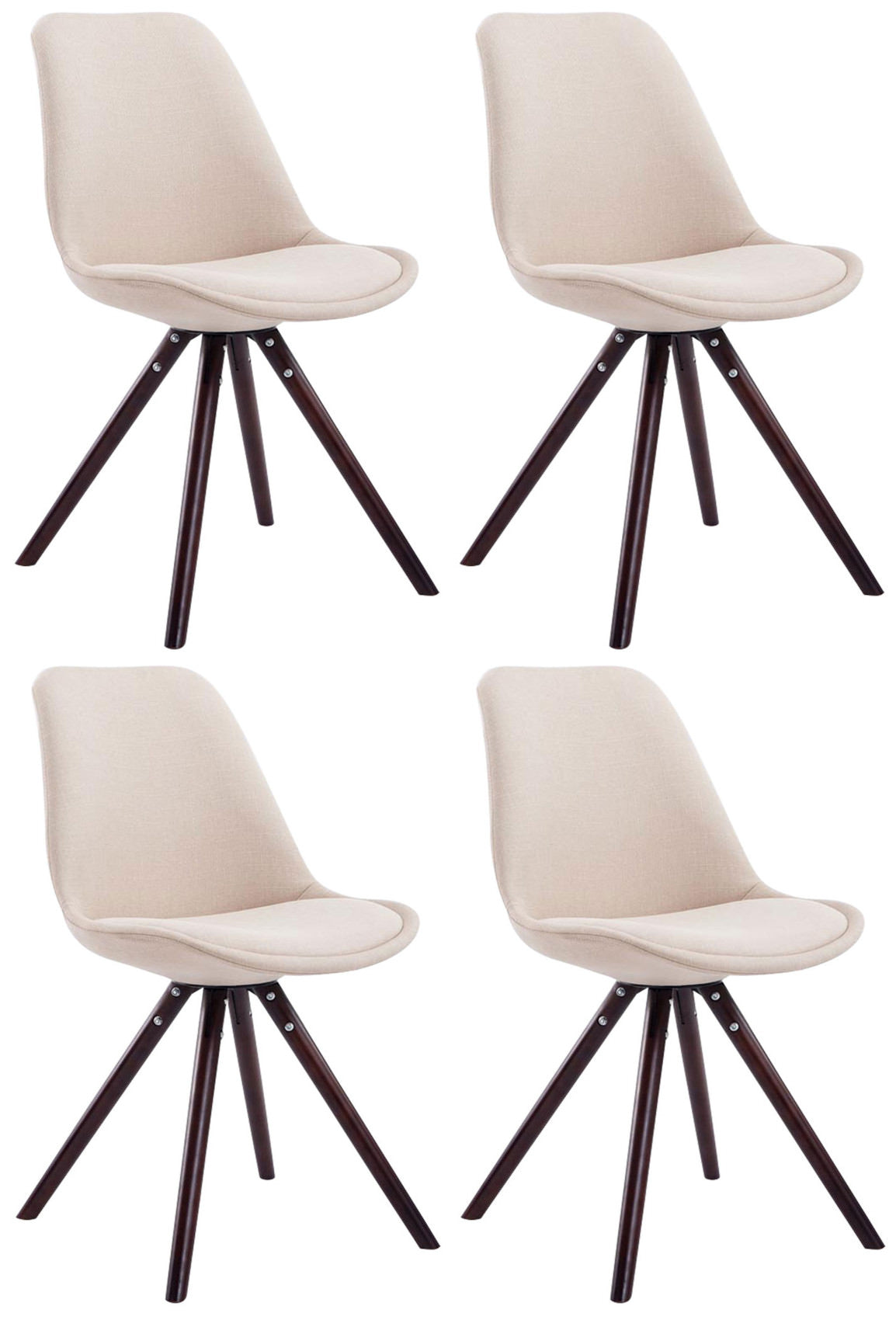 4er Set Besucherstühle Toulouse Stoff Rund