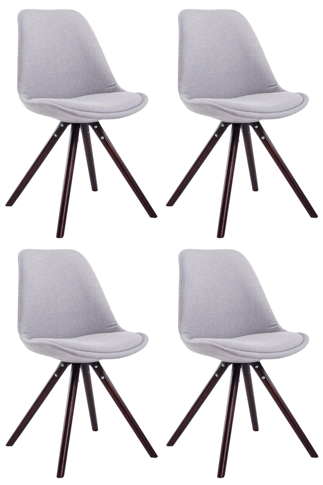 4er Set Besucherstühle Toulouse Stoff Rund