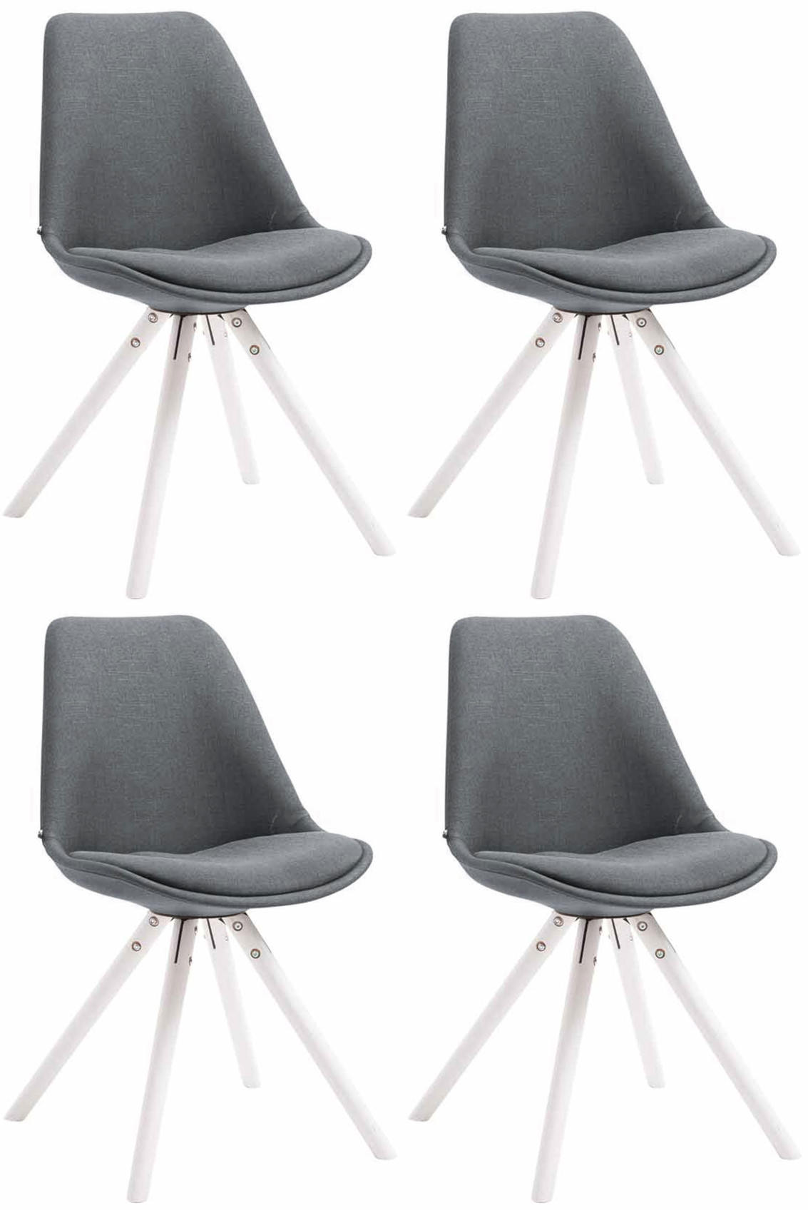 4er Set Besucherstühle Toulouse Stoff Rund