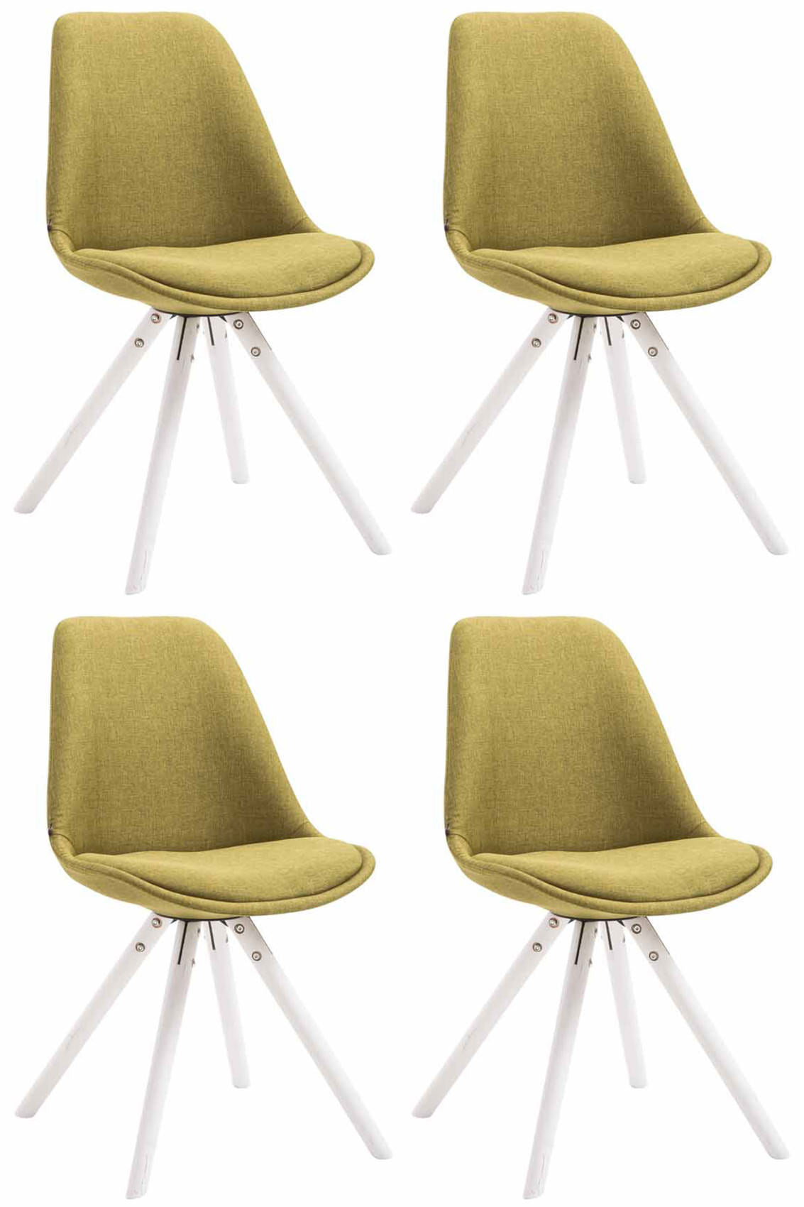 4er Set Besucherstühle Toulouse Stoff Rund