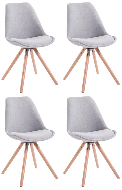 4er Set Besucherstühle Toulouse Stoff Rund