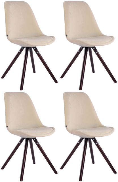 4er Set Stühle Toulouse Samt Rund