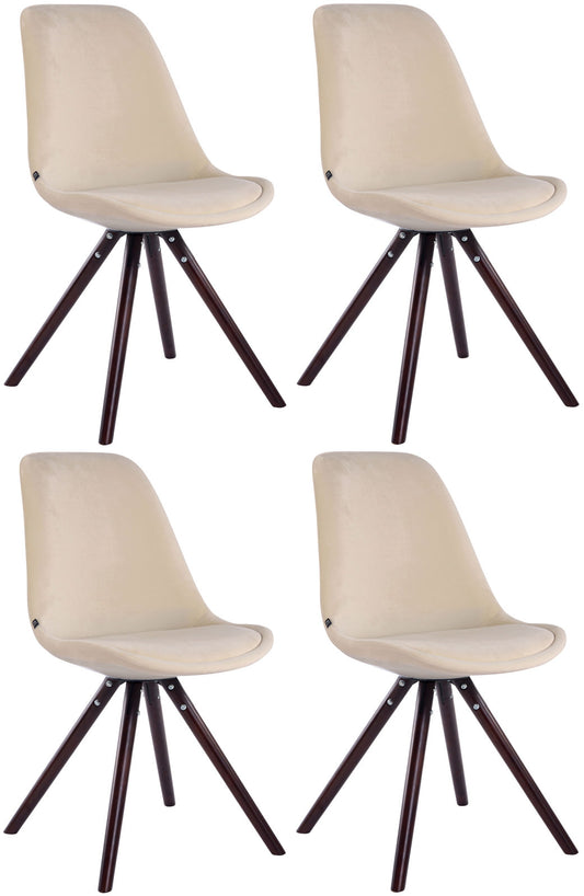 4er Set Stühle Toulouse Samt Rund