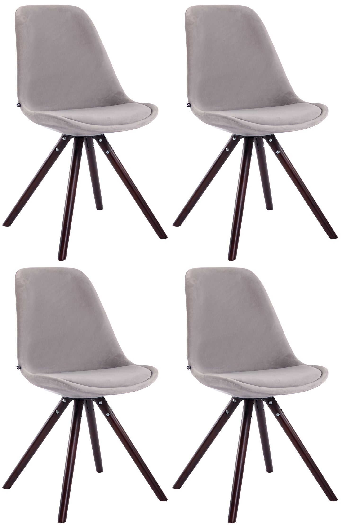 4er Set Stühle Toulouse Samt Rund