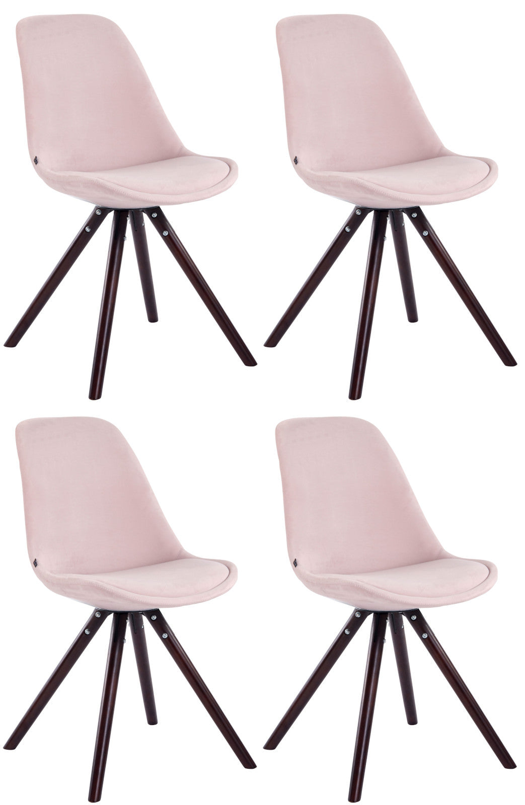 4er Set Stühle Toulouse Samt Rund