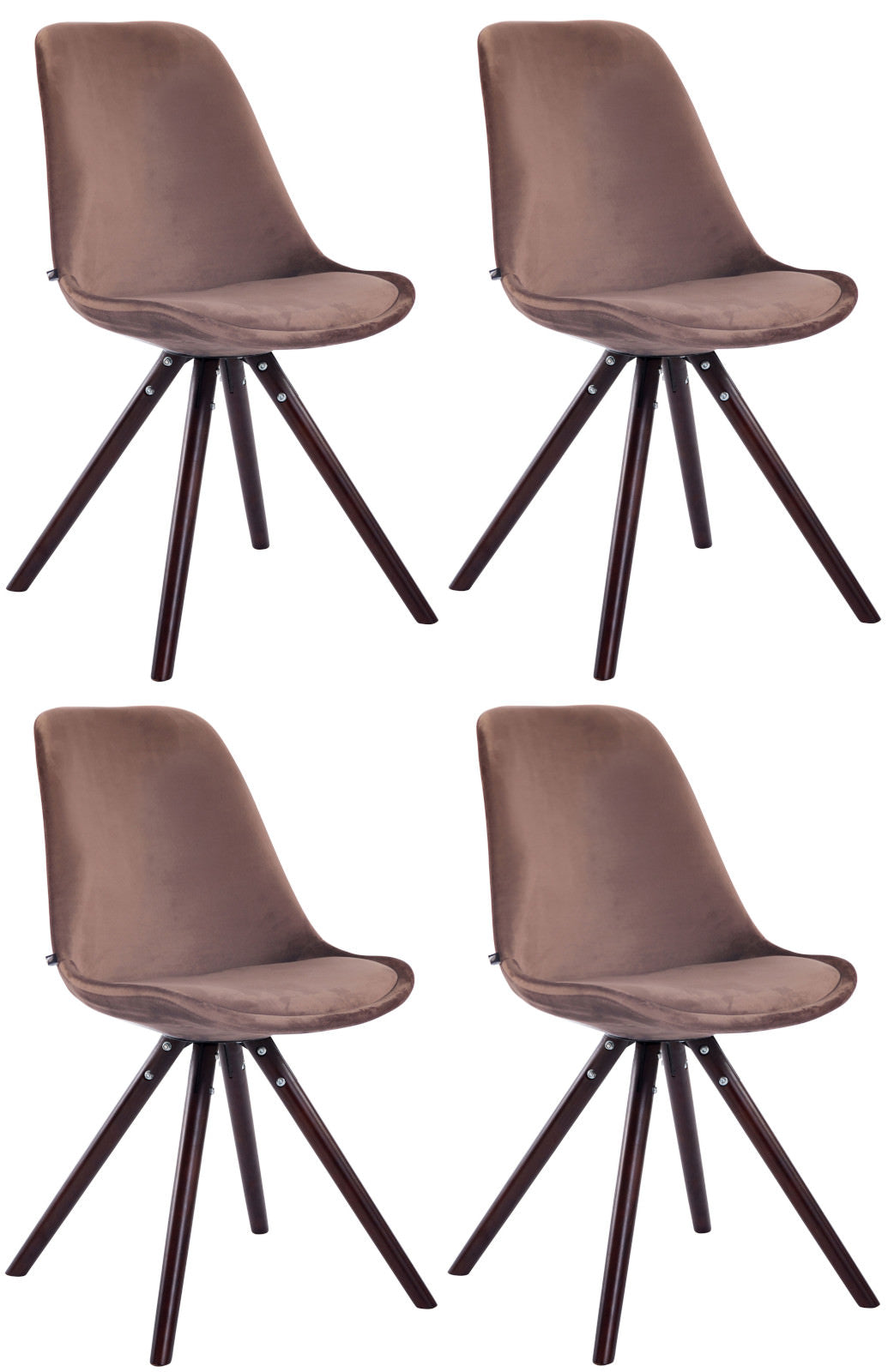 4er Set Stühle Toulouse Samt Rund