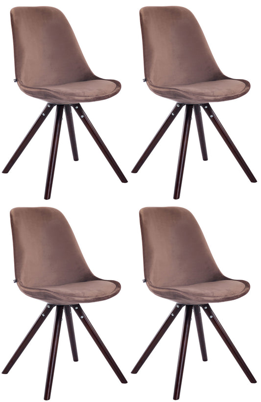 4er Set Stühle Toulouse Samt Rund