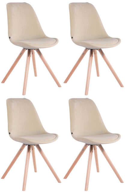 4er Set Stühle Toulouse Samt Rund