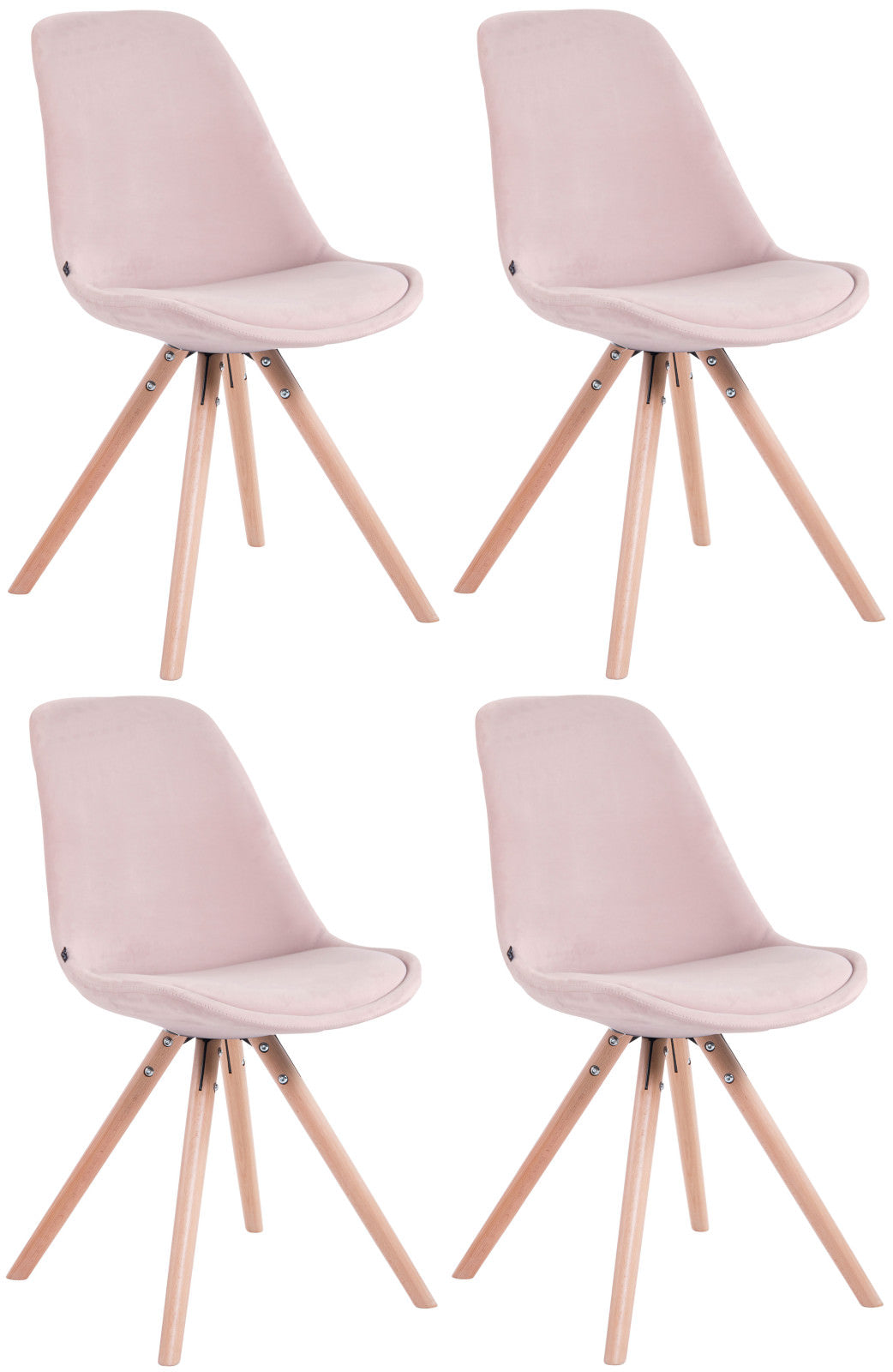 4er Set Stühle Toulouse Samt Rund