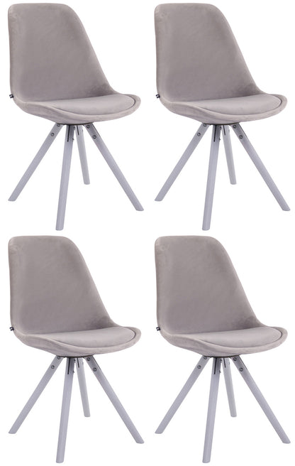 4er Set Stühle Toulouse Samt Rund