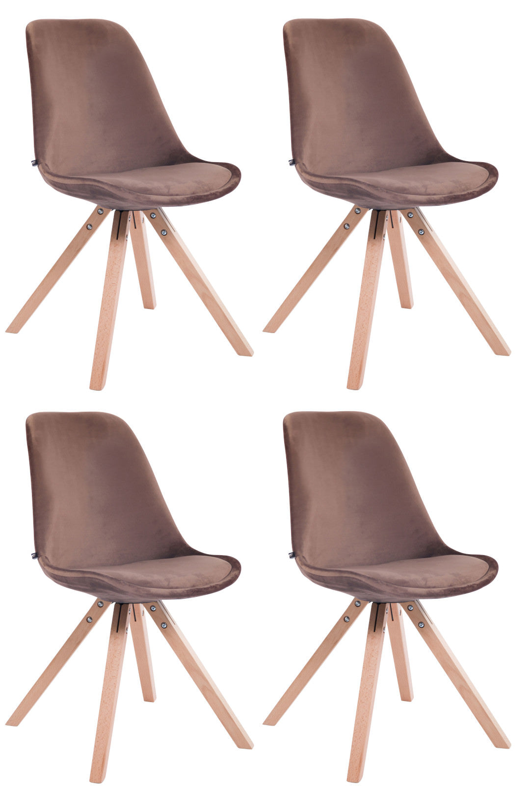 4er Set Stühle Toulouse Samt Square