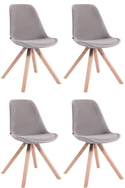 4er Set Stühle Toulouse Samt Square