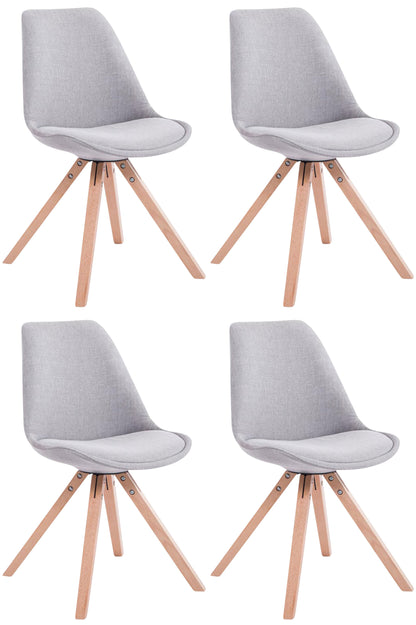 4er Set Besucherstühle Toulouse Stoff Square