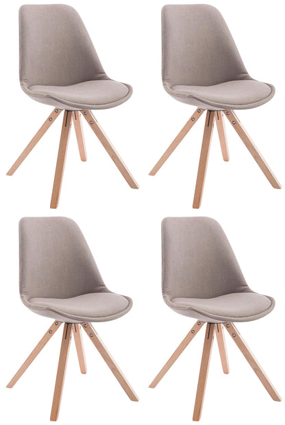 4er Set Besucherstühle Toulouse Stoff Square