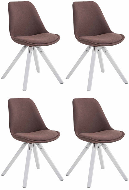 4er Set Besucherstühle Toulouse Stoff Square