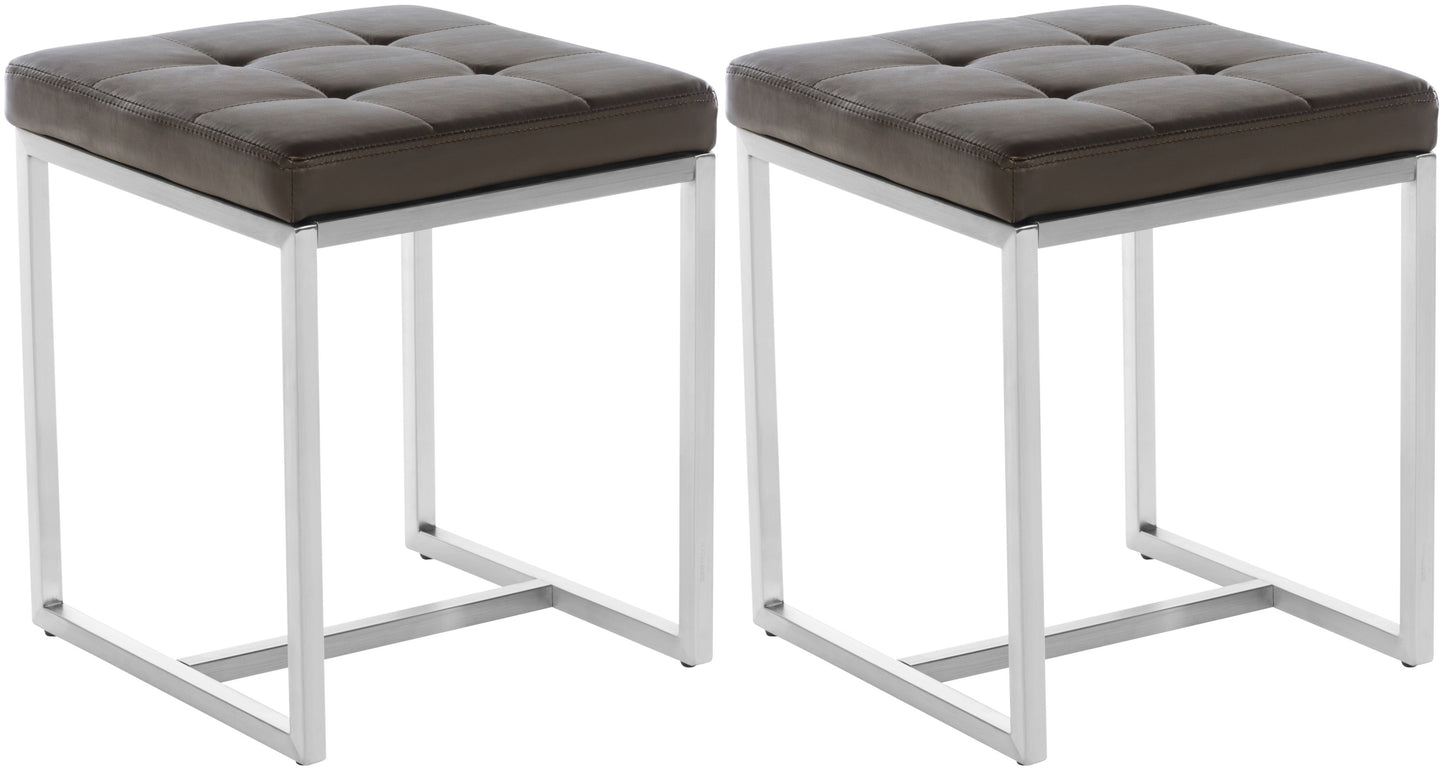 2er Set Edelstahl Sitzhocker Barci