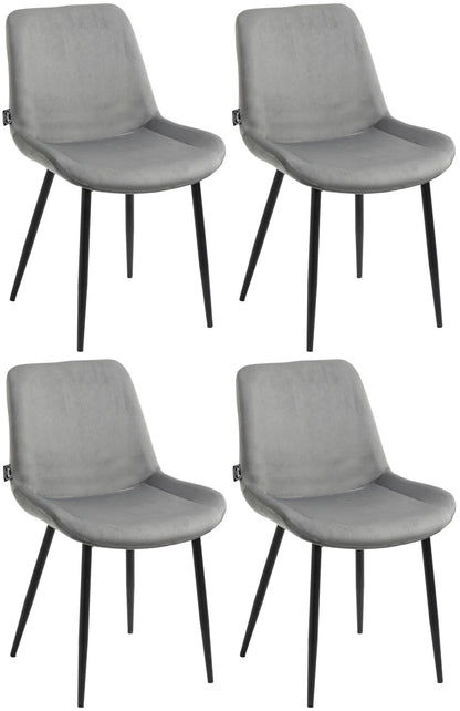 4er Set Esszimmerstühle Victoria Samt-Bezug