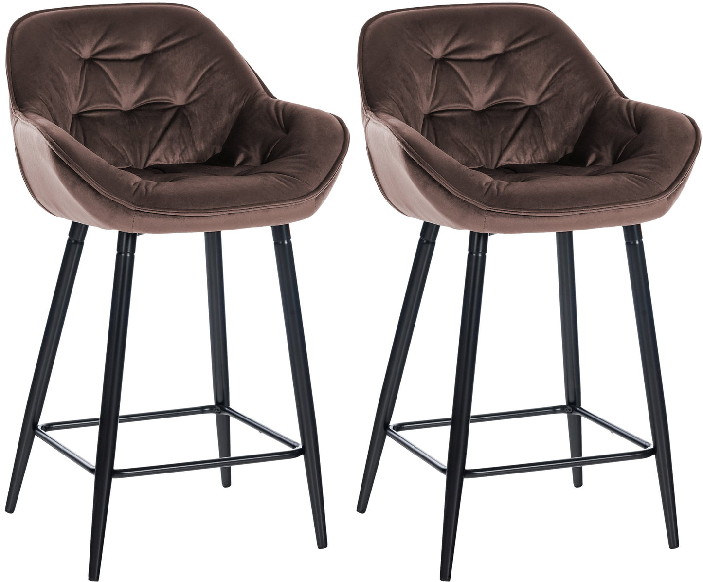 2er Set Barhocker Gibson Samt Sitzhöhe 76 cm
