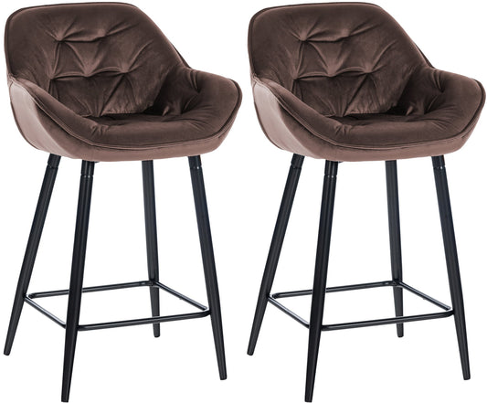 2er Set Barhocker Gibson Samt Sitzhöhe 76 cm