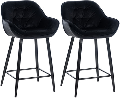 2er Set Barhocker Gibson Samt Sitzhöhe 76 cm