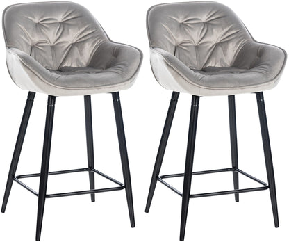 2er Set Barhocker Gibson Samt Sitzhöhe 76 cm