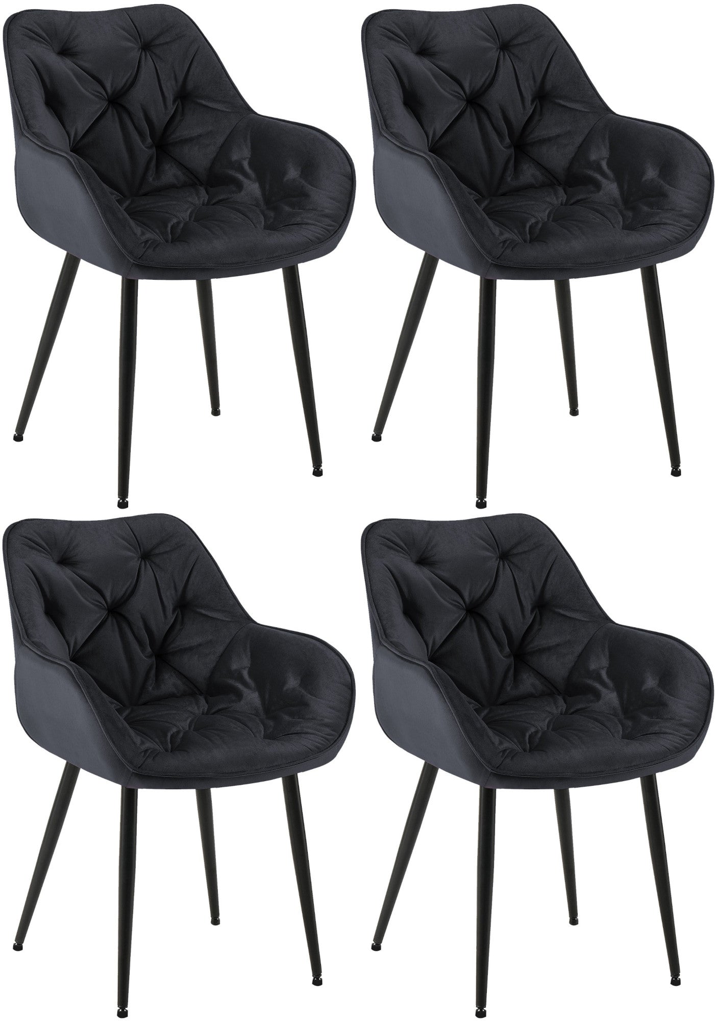 4er Set Stuhl Tanna Samt