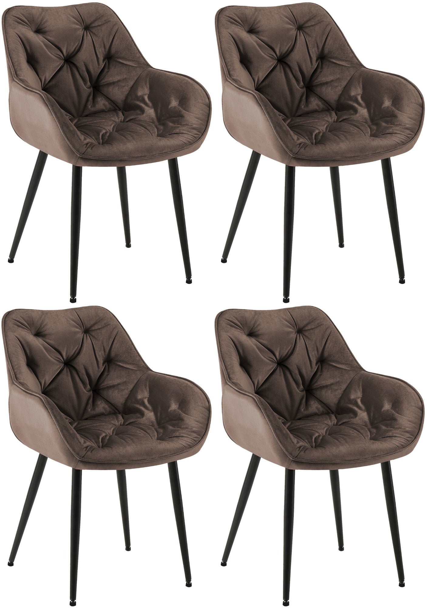 4er Set Stuhl Tanna Samt