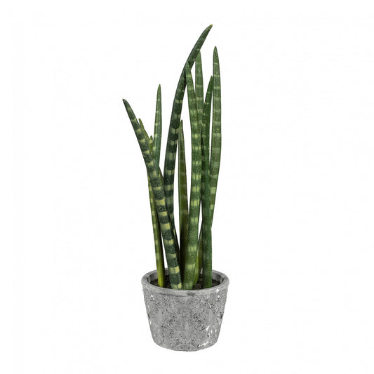 Sanseveria Kunstpflanze 45 cm im Zementtopf – Dekorative Pflanzen für Wohnräume