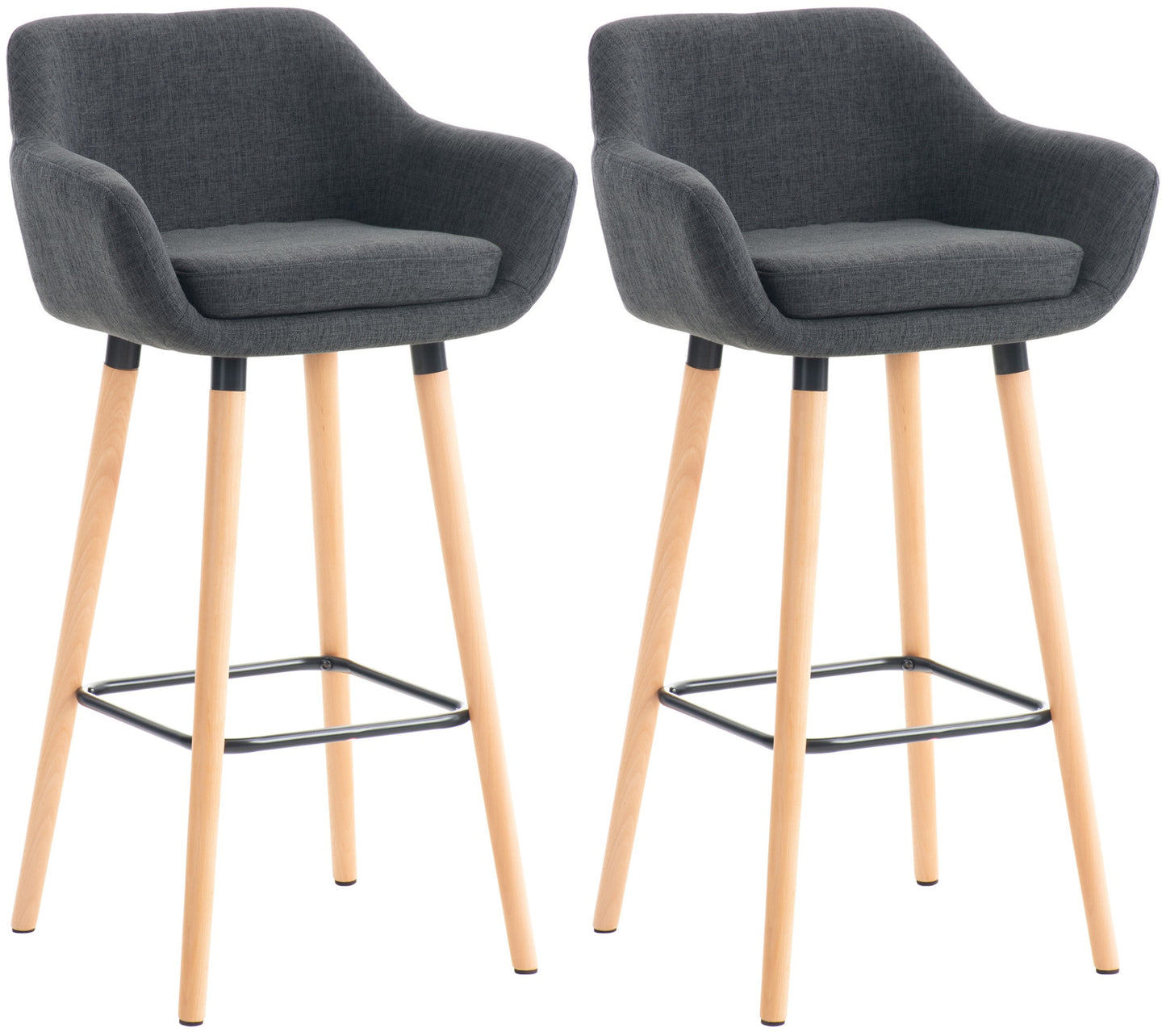 2er Set Barhocker Grant mit Stoffbezug