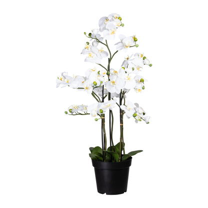 Künstliche Orchidee 110 cm im eleganten Kunststofftopf – Pflegeleicht und elegant