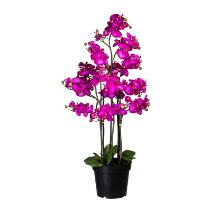 Künstliche Orchidee 110 cm im eleganten Kunststofftopf – Pflegeleicht und elegant