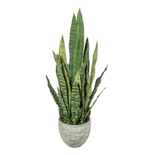 Sanseveria Kunstpflanze 70 cm grün im modernen Melamintopf 17,5x16 cm für jedes Zuhause