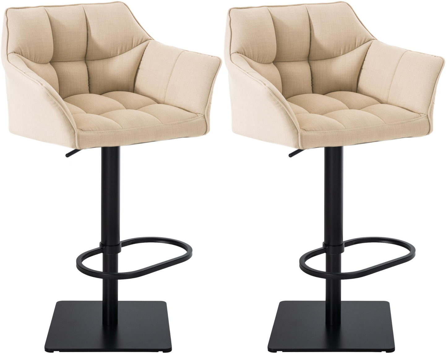 2er Set Barhocker Damaso Stoffbezug