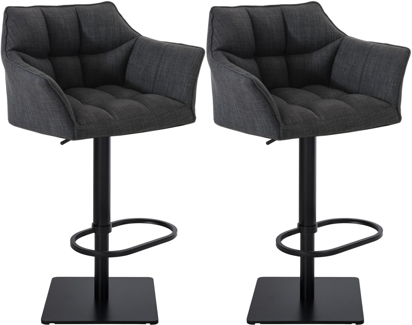 2er Set Barhocker Damaso Stoffbezug