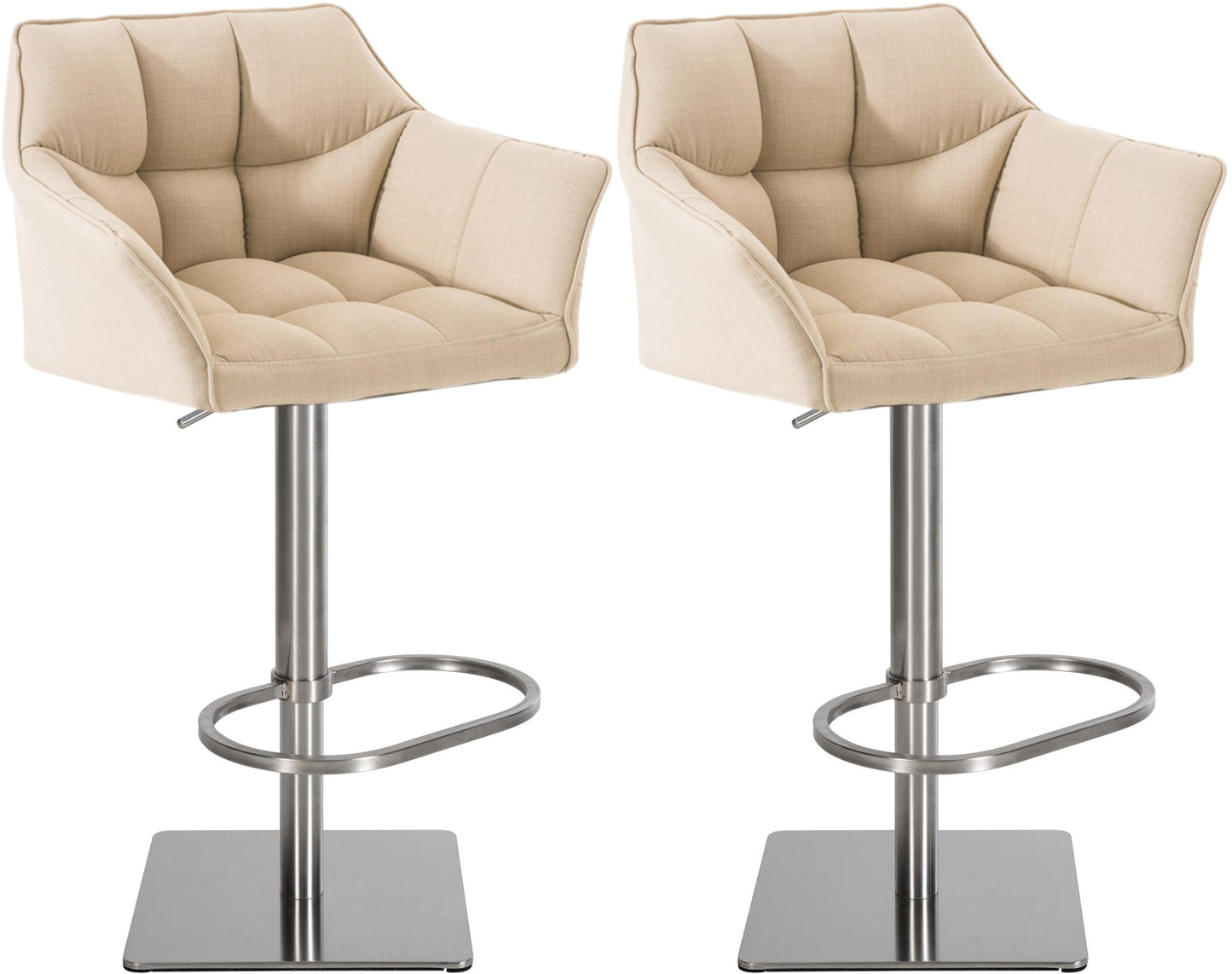 2er Set Barhocker Damaso Stoffbezug