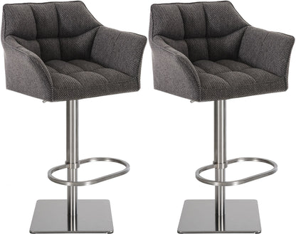 2er Set Barhocker Damaso Stoffbezug