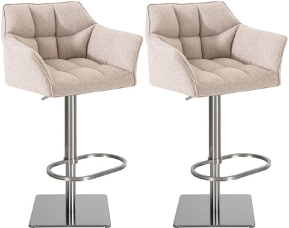 2er Set Barhocker Damaso Stoffbezug