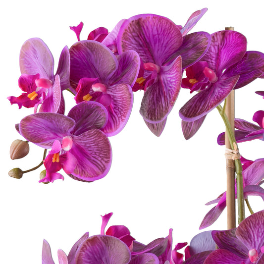 Phalaenopsis Orchidee 70 cm lila in schwarzem Kunststofftopf – Realistische Kunstpflanze