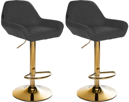 2er Set Barhocker Braga Gold Stoff