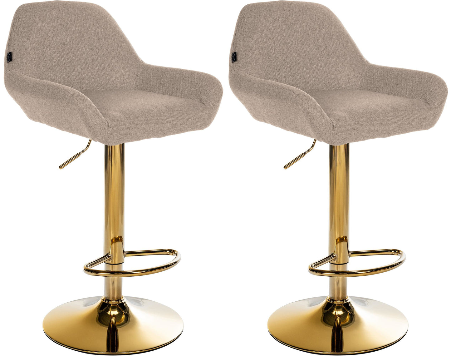 2er Set Barhocker Braga Gold Stoff