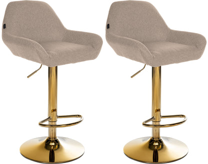 2er Set Barhocker Braga Gold Stoff