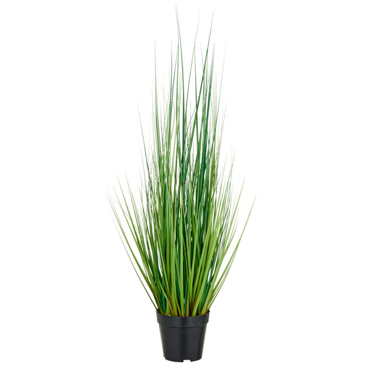 Miscanthusgras künstlich 90 cm grün im Kunststofftopf 15x13 cm UV-beständig langlebig elegant Pflegeleicht