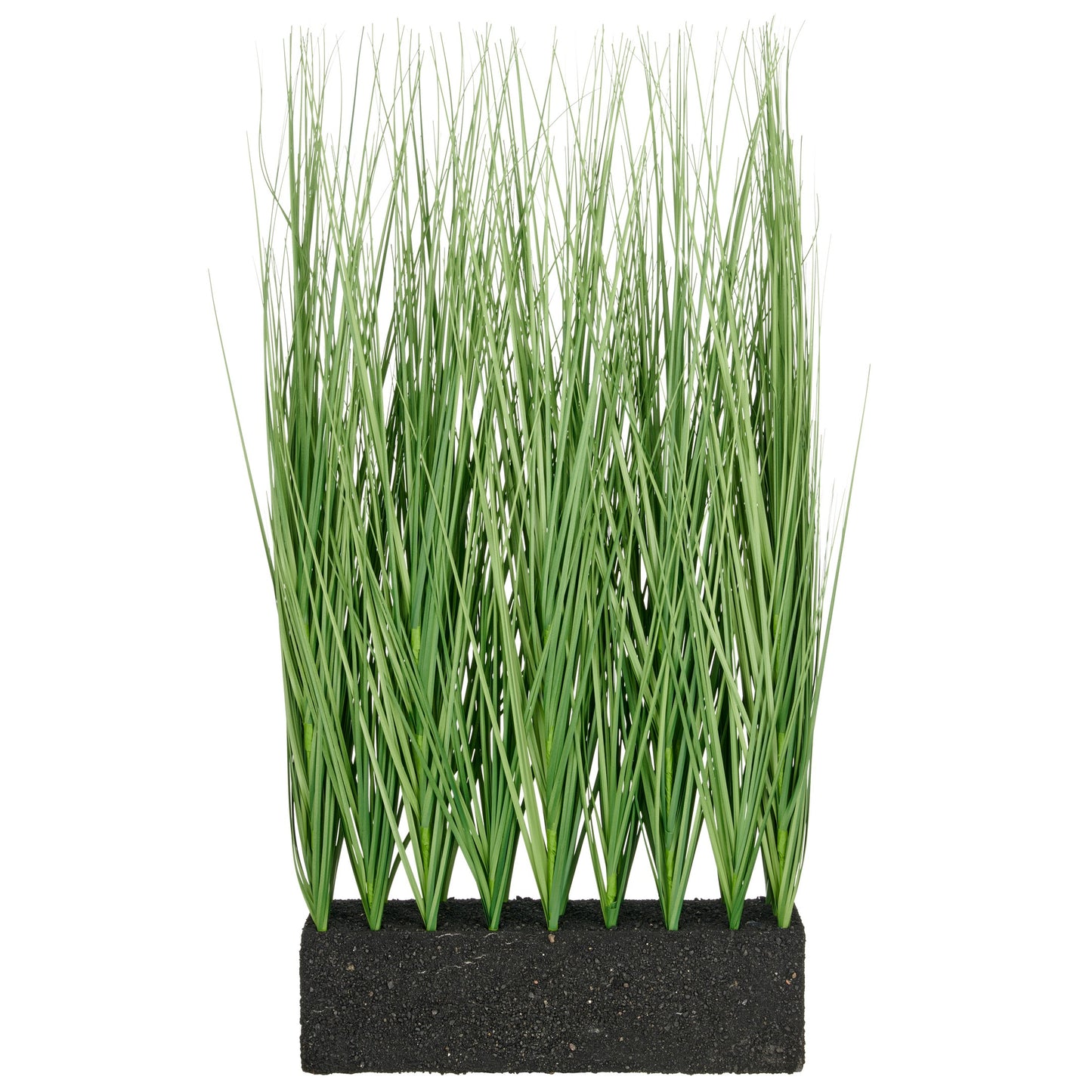 Miscanthusgras Raumteiler 80 cm grün im UV-beständigen Hartschaumblock 38x12x11 cm Kunstpflanze langlebig pflegeleicht