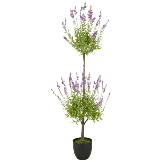 Lavendelstamm x2 120cm lila Kunstpflanze im Kunststofftopf 16x15cm hochwertig gepflegt