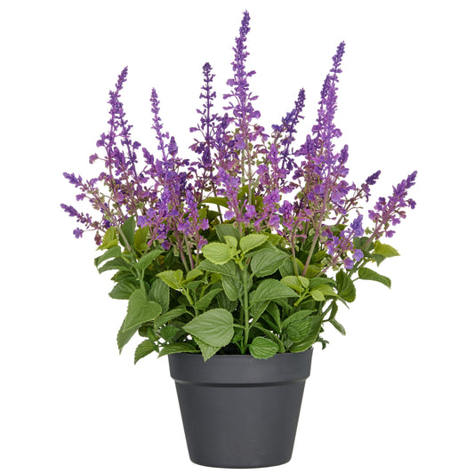 Salvia superba XL Kunstpflanze lila 50cm UV-beständig im Kunststofftopf 18x14cm