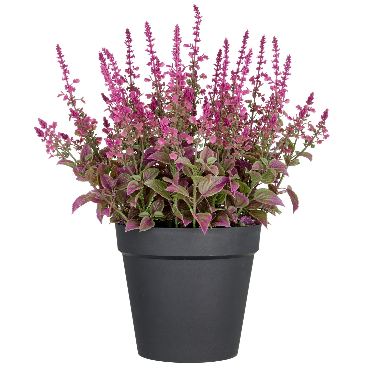 Salvia Superba XXL Kunstpflanze ca. 65 cm Pink im UV-beständigen Kunststofftopf 28x25 cm