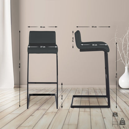 2er Set Barhocker Newport schwarzes Metallgestell