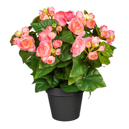 Künstlicher Begonienbusch 35 cm im Kunststofftopf – Mehrfarbig für jeden Raum