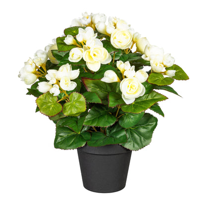 Künstlicher Begonienbusch 35 cm im Kunststofftopf – Mehrfarbig für jeden Raum