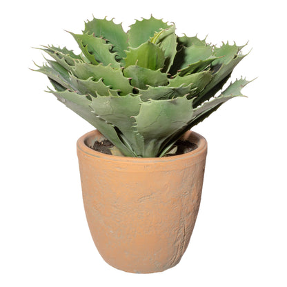 Echeveria Kunstpflanze grün 32 cm im Terracottatopf 17,5 x 17,5 cm pflegeleicht